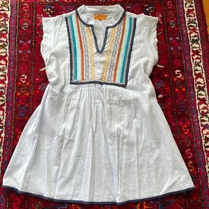 Roberta Freymann embroidered cotton top, size XL